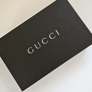 GUCCI Authentic Empty Brown With Gold Lettering Gift Box With Brown Tissue